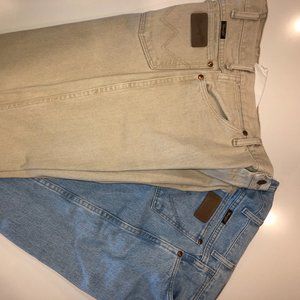 Wrangler Khaki & White Wash Jeans (34x34)